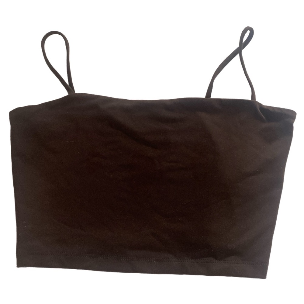Susana Monaco Dark Brown cropped Camisole Top Sz Med
